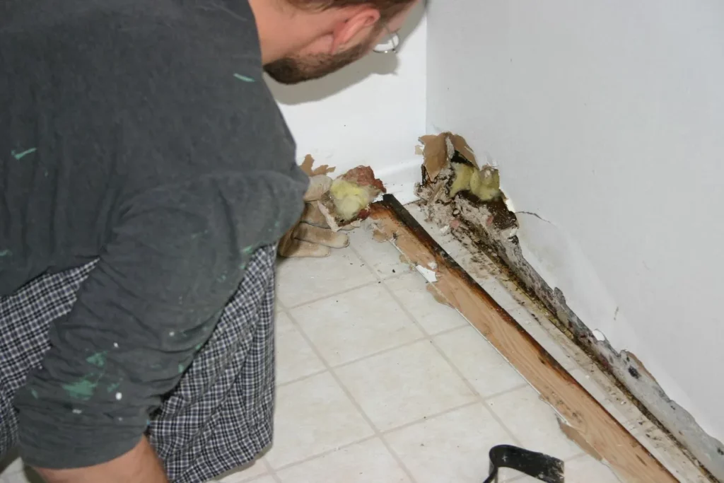 Assessing the Damage to a Caved Drywall